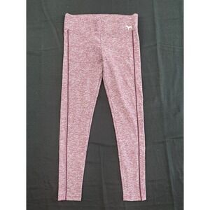 Victoria's Secret PINK Yoga Leggings Small Maroon Space Dye Heathered Athletic